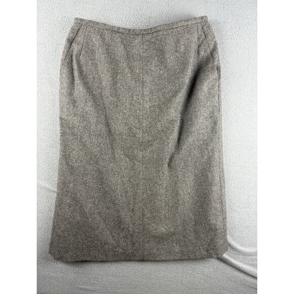 VTG JAEGER DARK GRAY PURE NEW WOOL Pockets STRAIGHT/PENCIL SKIRT Sz XL - Picture 1 of 7